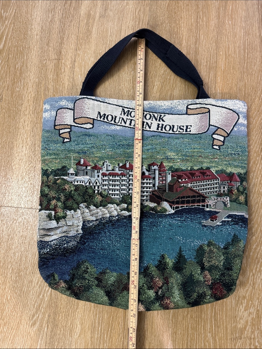 Mohonk Mountain House Victorian Cottagecore Woven Jacquard Tapestry Tote Bag - Picture 5 of 7